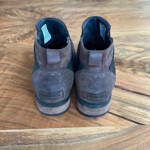 SOREL Emilie Brown Leather Waterproof Boots Booties Women’s Size 9.5 - Picture 3 of 12